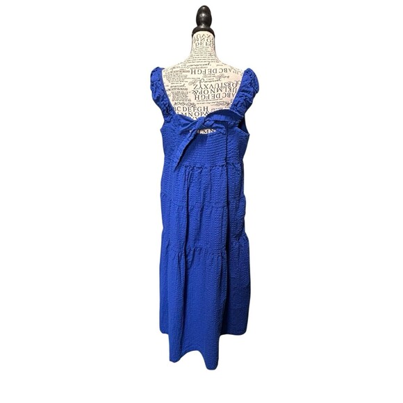 Old Navy Royal Blue Smocked Dress  women's plus size XL Whimsical Waffle Boho - Picture 5 of 9